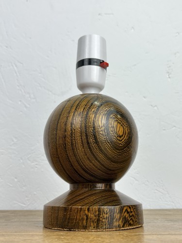 Vintage turned wooden lamp - vintage,