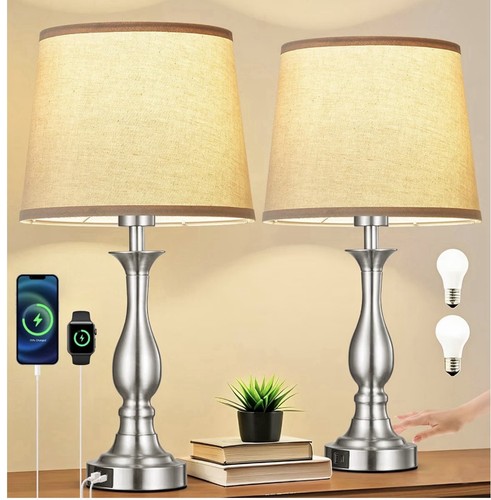 Side table silver - side, lamps