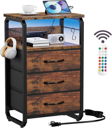 End table with led light - table,