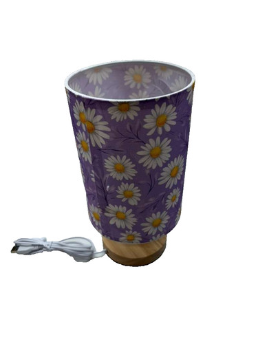 Purple table lamp with white - table,