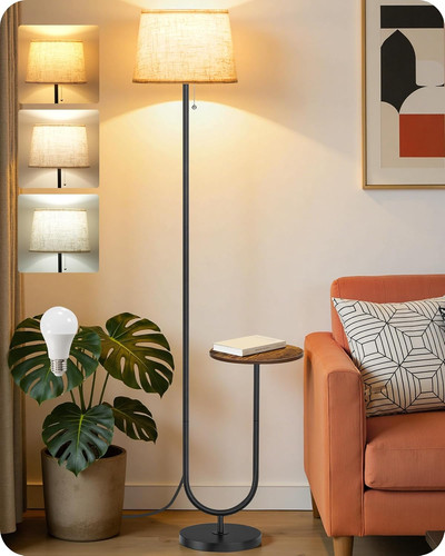 Rustic floor lamp with side - rustic,