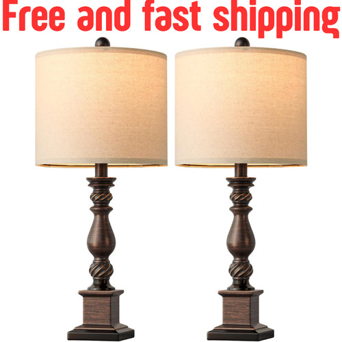 Traditional table lamp set - traditional,